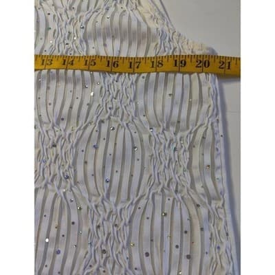 Pretty Woman White Mesh Sequins Rhinestones Jacket Top Set 1XL - Thumbnail 7