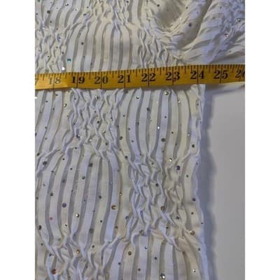 Pretty Woman White Mesh Sequins Rhinestones Jacket Top Set 1XL - Thumbnail 10