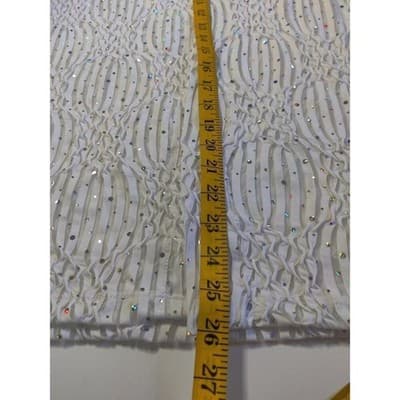 Pretty Woman White Mesh Sequins Rhinestones Jacket Top Set 1XL - Thumbnail 11
