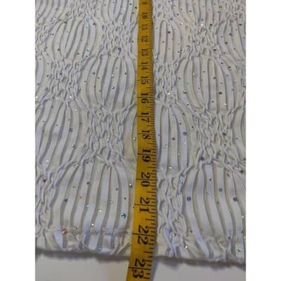 Pretty Woman White Mesh Sequins Rhinestones Jacket Top Set 1XL - Thumbnail 8