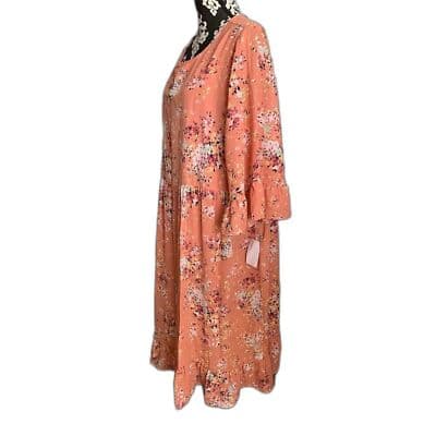 MOA MOA Women's Floral Print Knee Length Dress Multicolor Spring Casual - Thumbnail 2