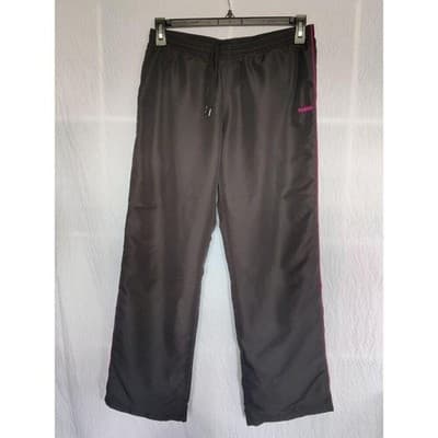 Reebok Track Pants Windbreaker Womens Size Medium Black Pink - Thumbnail 8