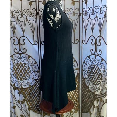 The Limited Womens Black Asymmetrical Sharkbite Ribbed Knit Tunic Top Small - Thumbnail 3