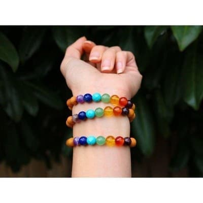 MED 7 Chakra Bracelet, Yoga Bracelet, Healing Bracelet, Yoga Jewelry, Crystals - Thumbnail 3