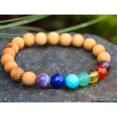 MED 7 Chakra Bracelet, Yoga Bracelet, Healing Bracelet, Yoga Jewelry, Crystals - Thumbnail 2