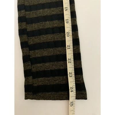 Women's Green & Black Striped Long Sleeve Swing Sweater Dress L - Thumbnail 7
