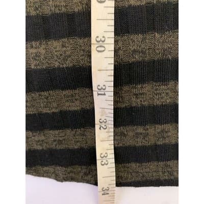 Women's Green & Black Striped Long Sleeve Swing Sweater Dress L - Thumbnail 8