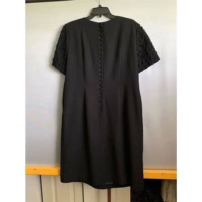 Jessica Howard Women's Size 14 Black Beaded Knee Length Evening Dress - Thumbnail 7