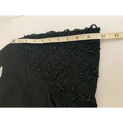 Jessica Howard Women's Size 14 Black Beaded Knee Length Evening Dress - Thumbnail 11