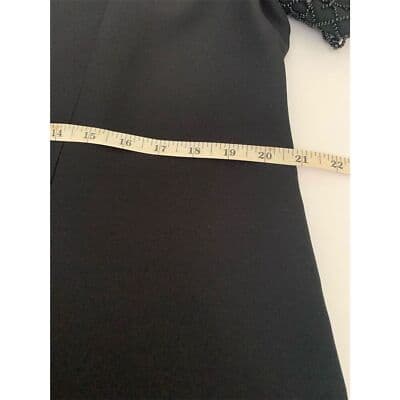 Jessica Howard Women's Size 14 Black Beaded Knee Length Evening Dress - Thumbnail 13