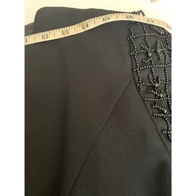 Jessica Howard Women's Size 14 Black Beaded Knee Length Evening Dress - Thumbnail 10