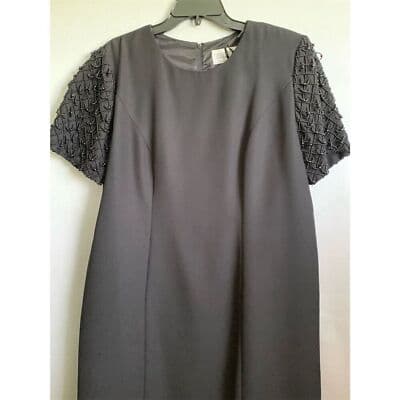 Jessica Howard Women's Size 14 Black Beaded Knee Length Evening Dress - Image 1