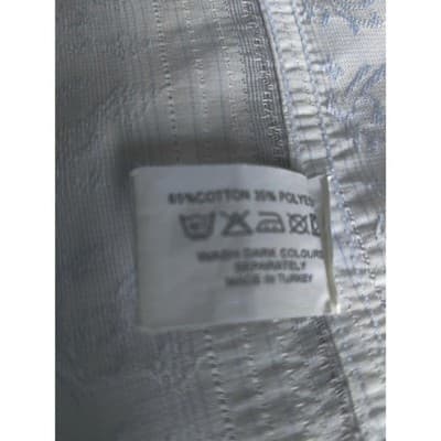 BC Collection Mens Large Short Sleeve Button Down Shirt Blue White Striped L - Thumbnail 4