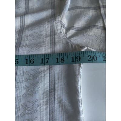 BC Collection Mens Large Short Sleeve Button Down Shirt Blue White Striped L - Thumbnail 6