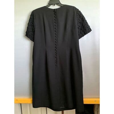 Jessica Howard Women's Size 14 Black Beaded Knee Length Evening Dress - Thumbnail 3