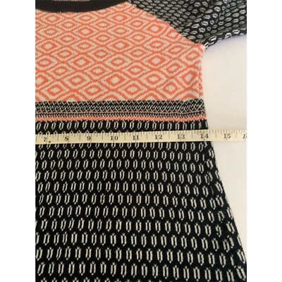Mossimo Women's XS Orange Geometric Knit Sweater Dress Knee Length - Thumbnail 9