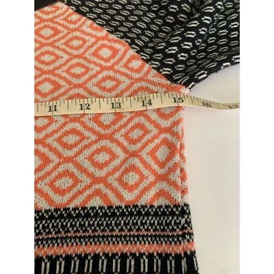 Mossimo Women's XS Orange Geometric Knit Sweater Dress Knee Length - Thumbnail 8