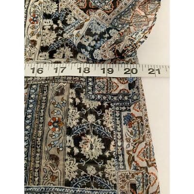 J. Jill Women's XS Multicolor Sheer Floral Bohemian Blouse Short Sleeve - Thumbnail 9