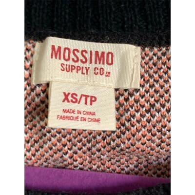 Mossimo Women's XS Orange Geometric Knit Sweater Dress Knee Length - Thumbnail 5