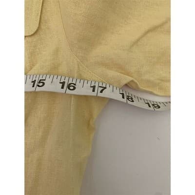 Isaac Mizrahi Live! Women's Yellow Linen Jacket Size 2 3/4 Sleeve Casual - Thumbnail 7
