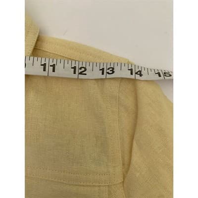 Isaac Mizrahi Live! Women's Yellow Linen Jacket Size 2 3/4 Sleeve Casual - Thumbnail 8