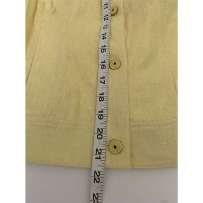 Isaac Mizrahi Live! Women's Yellow Linen Jacket Size 2 3/4 Sleeve Casual - Thumbnail 5