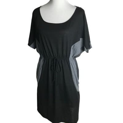 3X Love Delirious Los Angeles Colorblock Black And Gray Dress With Side Pockets - Thumbnail 5