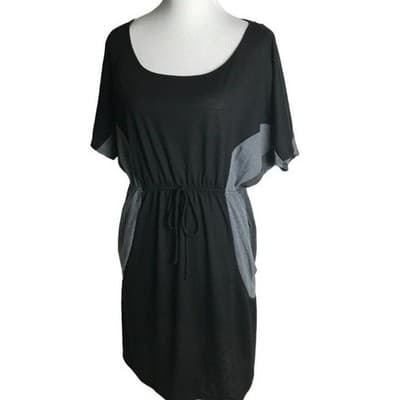3X Love Delirious Los Angeles Colorblock Black And Gray Dress With Side Pockets - Thumbnail 2