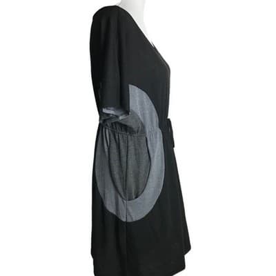 3X Love Delirious Los Angeles Colorblock Black And Gray Dress With Side Pockets - Thumbnail 4