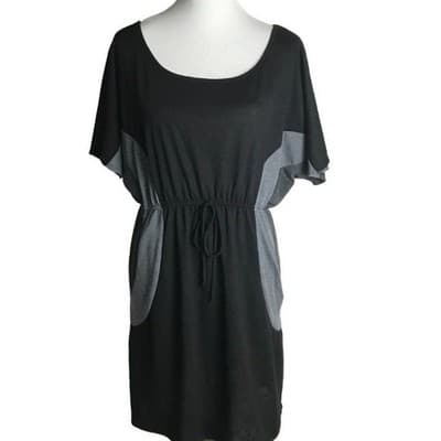 3X Love Delirious Los Angeles Colorblock Black And Gray Dress With Side Pockets - Image 1