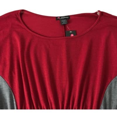 3X Womens Love Delirious Los Angeles Colorblock Red, Black And Gray Dress - Thumbnail 6