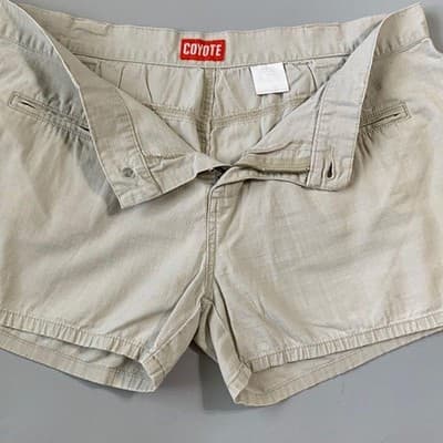 Coyote Tan Ripstop Cargo Shorts Womens Size 13 Khaki Utility Zipper Pockets Mens - Image 1