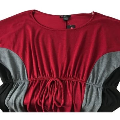 3X Womens Love Delirious Los Angeles Colorblock Red, Black And Gray Dress - Thumbnail 5