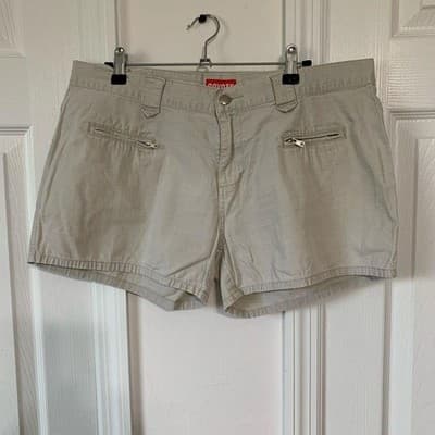 Coyote Tan Ripstop Cargo Shorts Womens Size 13 Khaki Utility Zipper Pockets Mens - Thumbnail 8