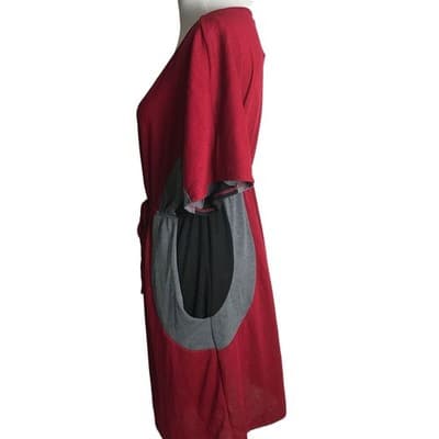 3X Womens Love Delirious Los Angeles Colorblock Red, Black And Gray Dress - Thumbnail 11