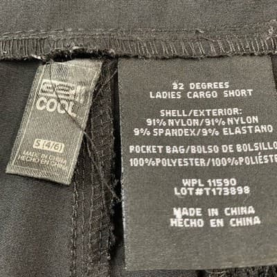 WOMENS 32 COOL CARGO SHORT BLACK S (5-6) - Thumbnail 9