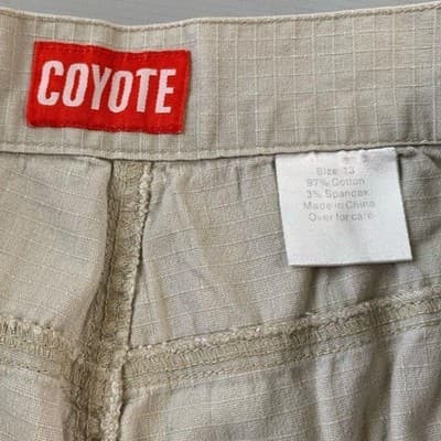 Coyote Tan Ripstop Cargo Shorts Womens Size 13 Khaki Utility Zipper Pockets Mens - Thumbnail 3
