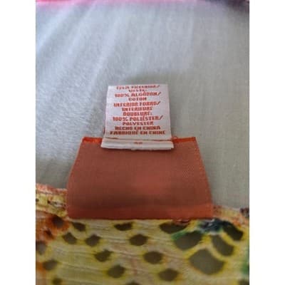 Hearts of Palm Tropical Palm Leaf Print Crochet Knit V Neck Top Womens Large - Thumbnail 5