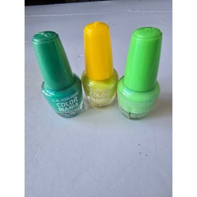 LA Colors Color Mania Nail Polish Set 3 Neon Green Yellow Teal - Thumbnail 6