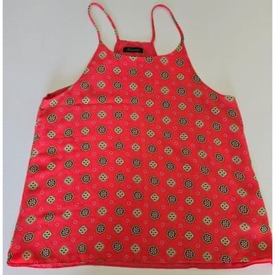 Shinesbar Coral Geometric Print Halter Neck Tank Top Size L - Thumbnail 7