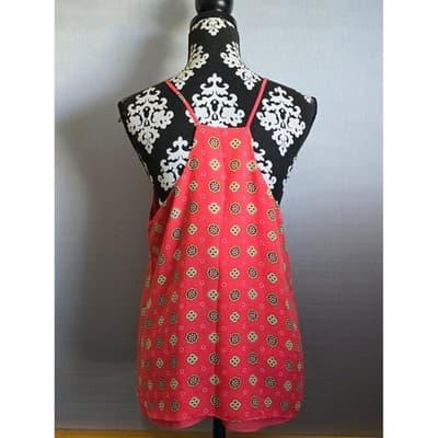 Shinesbar Coral Geometric Print Halter Neck Tank Top Size L - Thumbnail 2