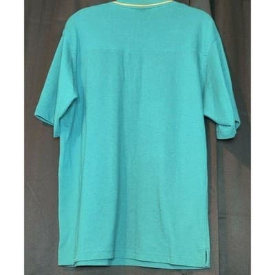 Miami Dolphins NFL Football V Neck T Shirt Mens Size Medium Teal Orange - Thumbnail 2
