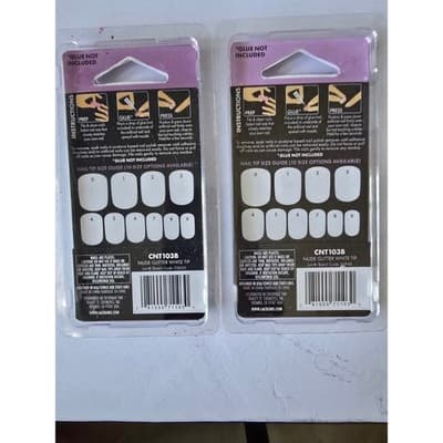 LA Colors CNT103B Nude Glitter White Tip False Nails 10 Size Options Pack of 2 - Thumbnail 2