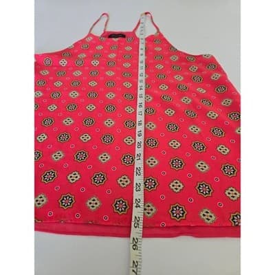 Shinesbar Coral Geometric Print Halter Neck Tank Top Size L - Thumbnail 6
