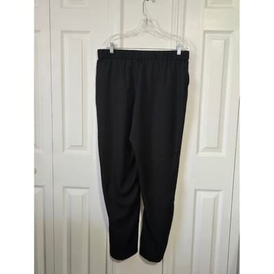 MANFINITY Black Wide Leg Trousers Elastic Waist Belted Pleated Tailored XL - Thumbnail 2