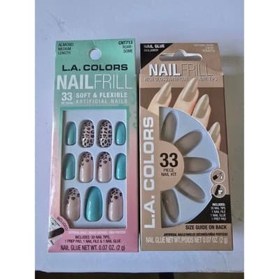 LA COLORS Nailfrill 33 Piece Artificial Nail Kit Almond Medium Length Soft - Thumbnail 3
