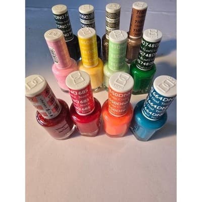 DNails Nail Polish Lacquer Lot 12 Colors Voodoo Green Coral Teal Gold Glitter - Thumbnail 6