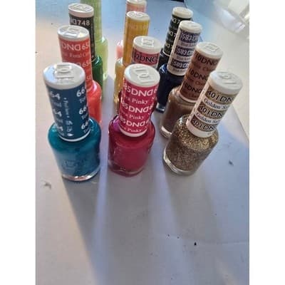 DNails Nail Polish Lacquer Lot 12 Colors Voodoo Green Coral Teal Gold Glitter - Thumbnail 3