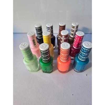 DNails Nail Polish Lacquer Lot 12 Colors Voodoo Green Coral Teal Gold Glitter - Thumbnail 5
