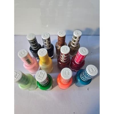 DNails Nail Polish Lacquer Lot 12 Colors Voodoo Green Coral Teal Gold Glitter - Thumbnail 2